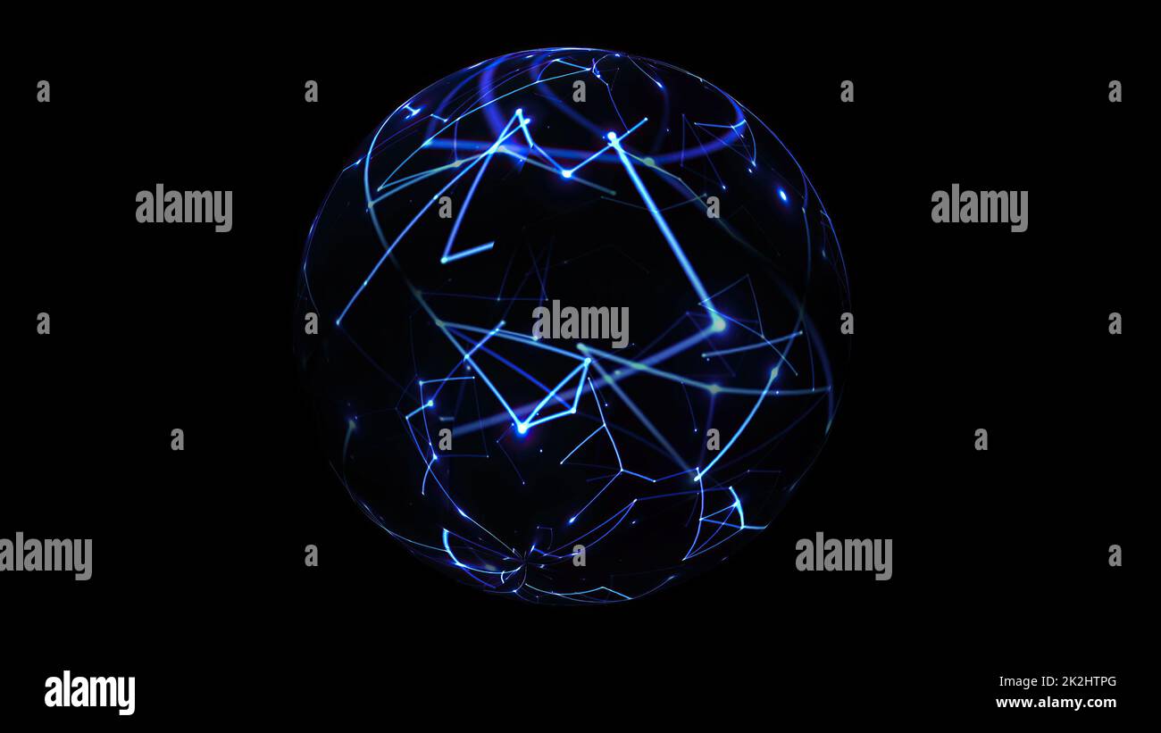 Connections concept on rotating sphere Stock Photo - Alamy