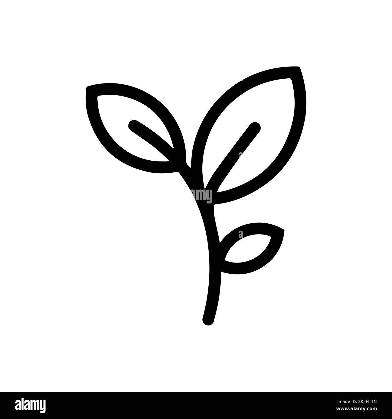 Plant thin line icon on white background - Vector Stock Photo