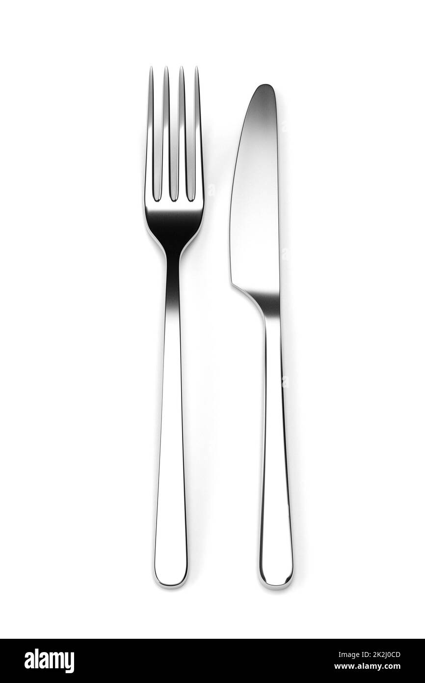 Fork and knife isolated Stock Photo