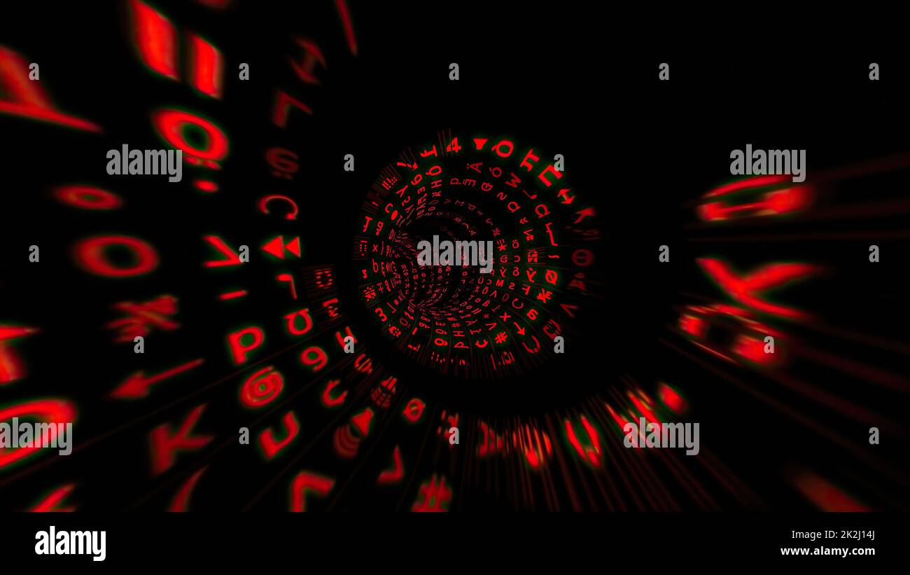 Driving through the binary data tunnel Stock Photo - Alamy