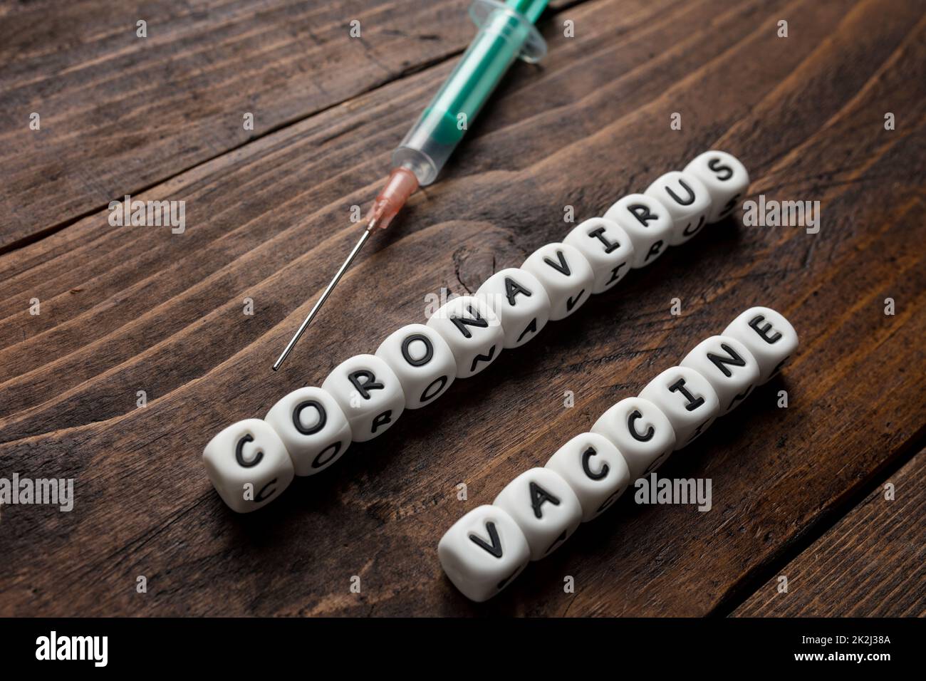 Corona virus Covid-19 vaccine text background Stock Photo
