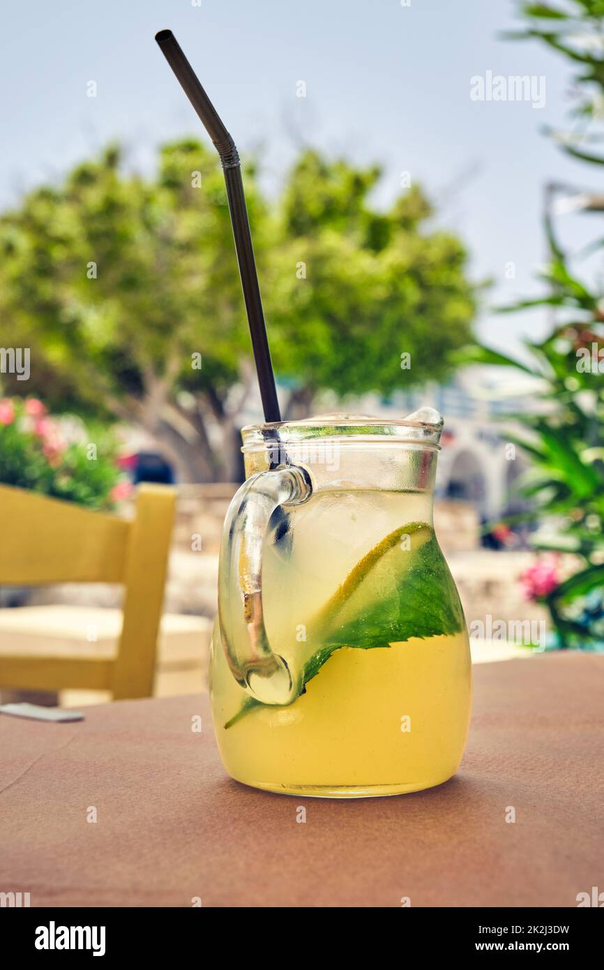 Mohito coctail on cafe table Stock Photo