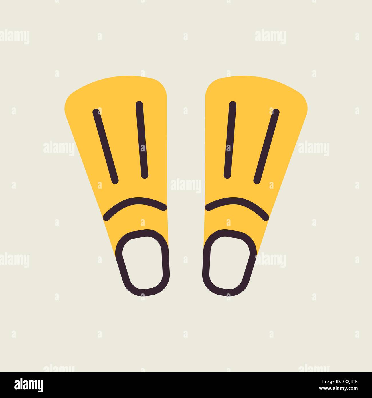 Diving flippers flat vector icon. Summer sign Stock Photo