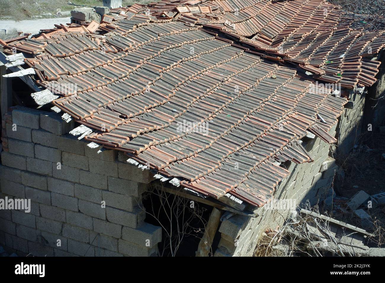 an old house on the verge of collapse Stock Photo Alamy