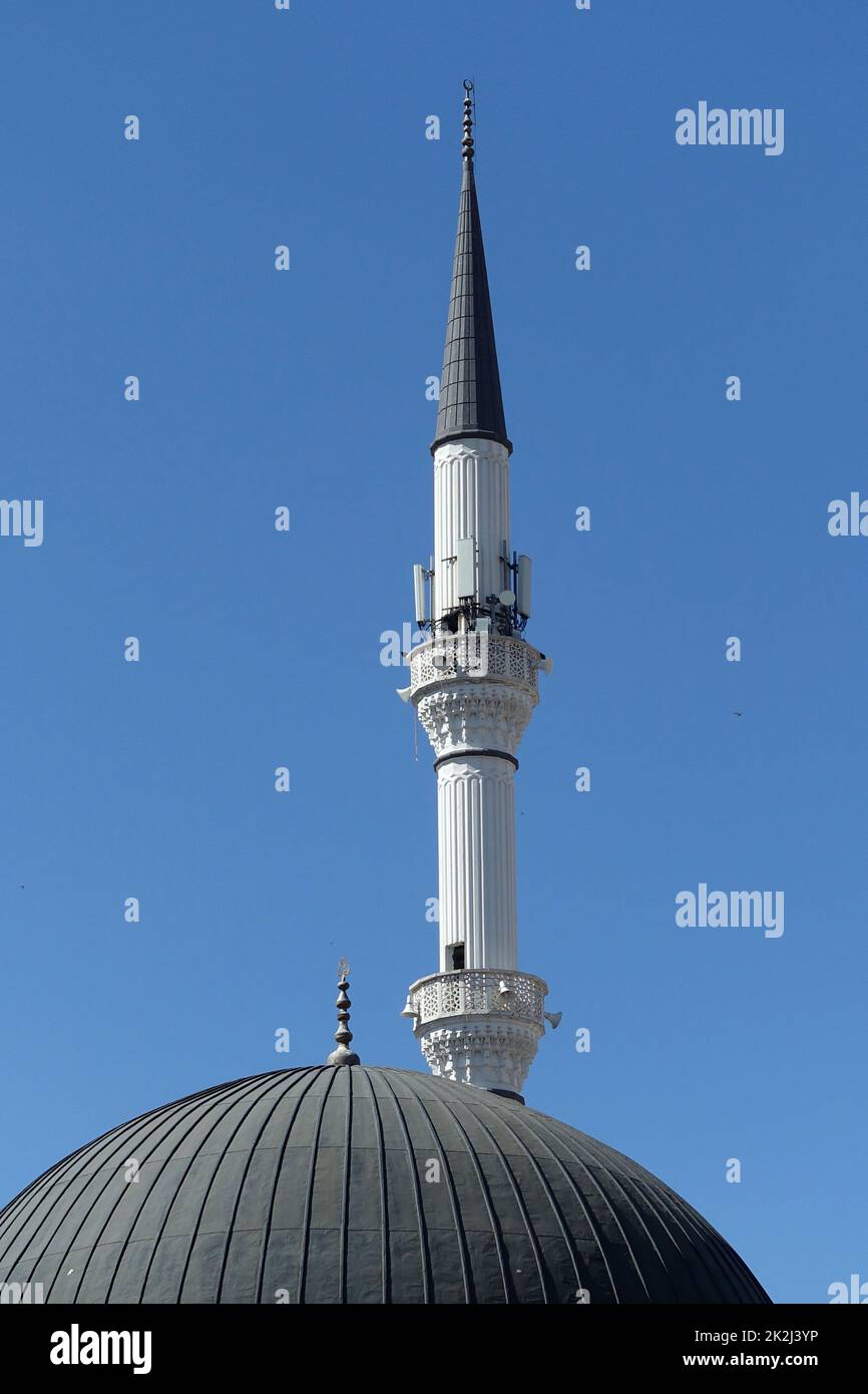 mosque minaret architecture in turkey - islam and minerals - minarets of mosques turkey Stock Photo
