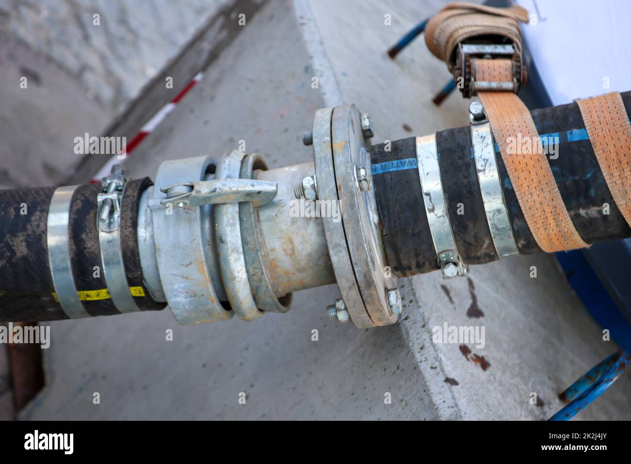 Two hoses are connected by means of coupling Stock Photo Alamy