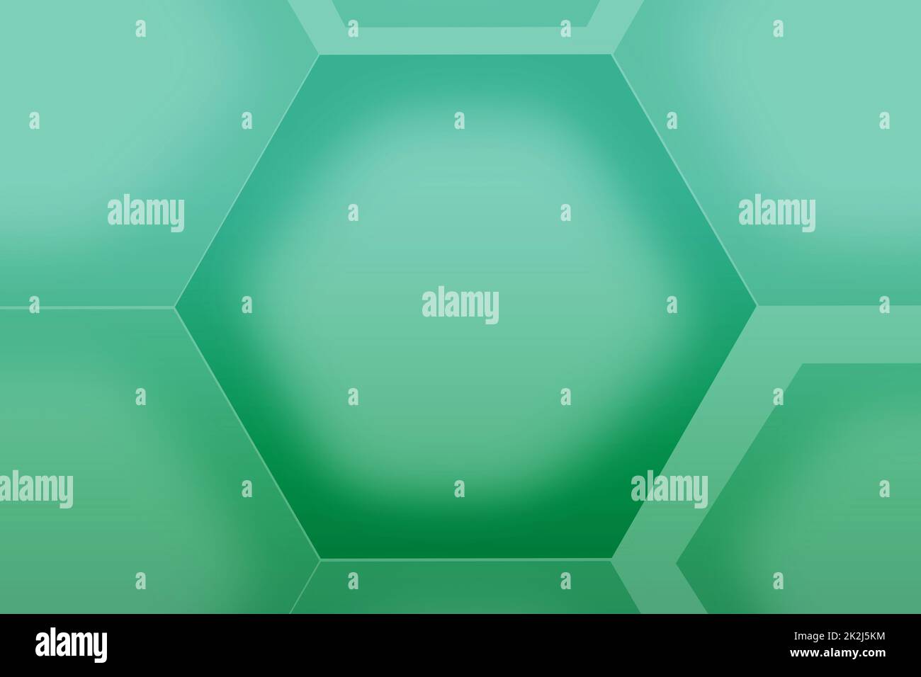 Gradient Emerald Green 3D hexagon shape pattern for abstract background Stock Photo