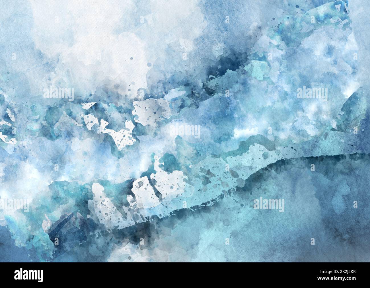 Blue ocean abstract watercolor texture background. Painted Water blue