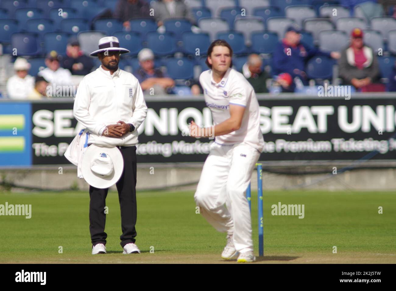 Chester le Street, England, 21 September 2022. Umpire Surendiran