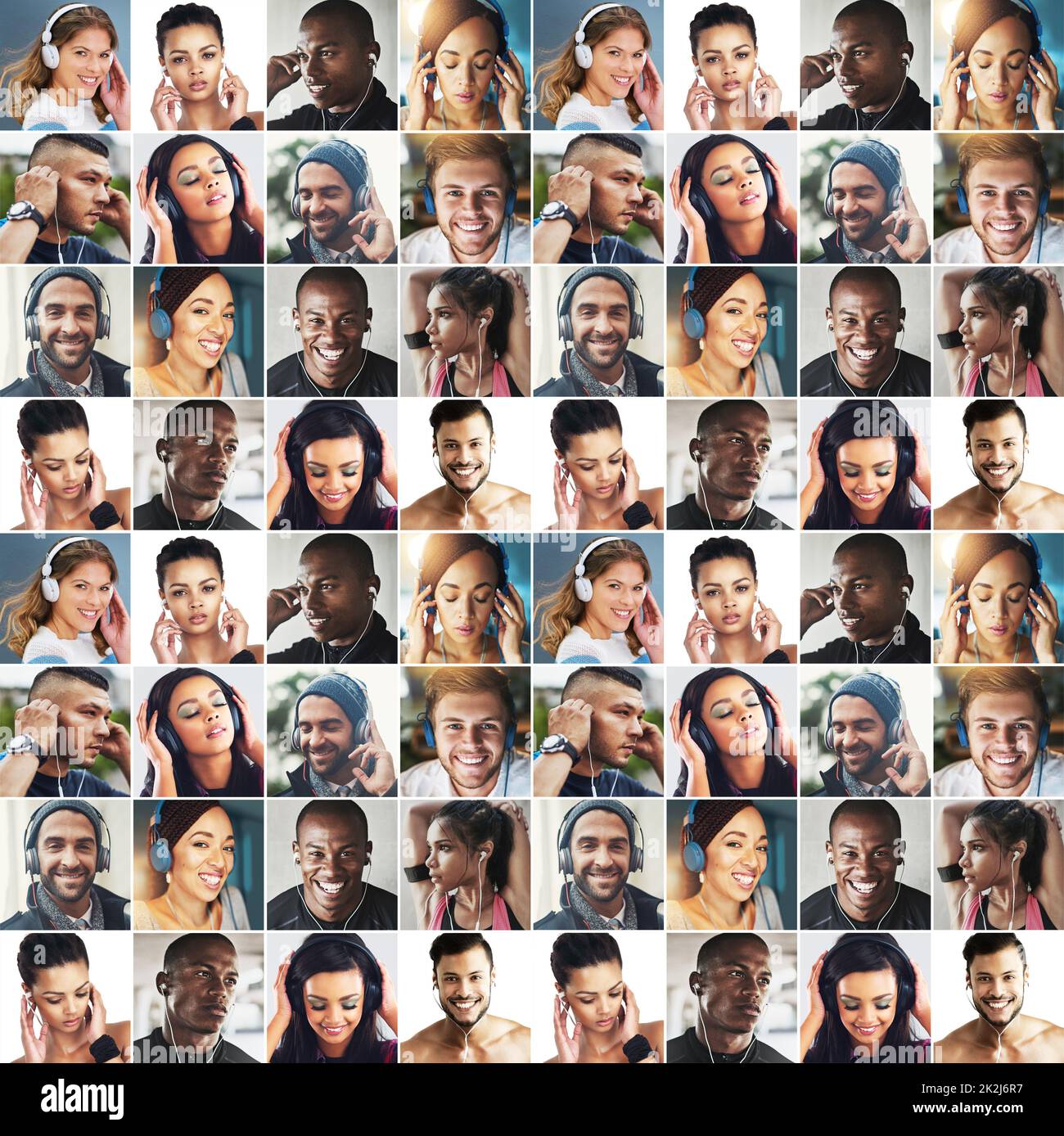 Music is a universal language. Composite image of a diverse group of