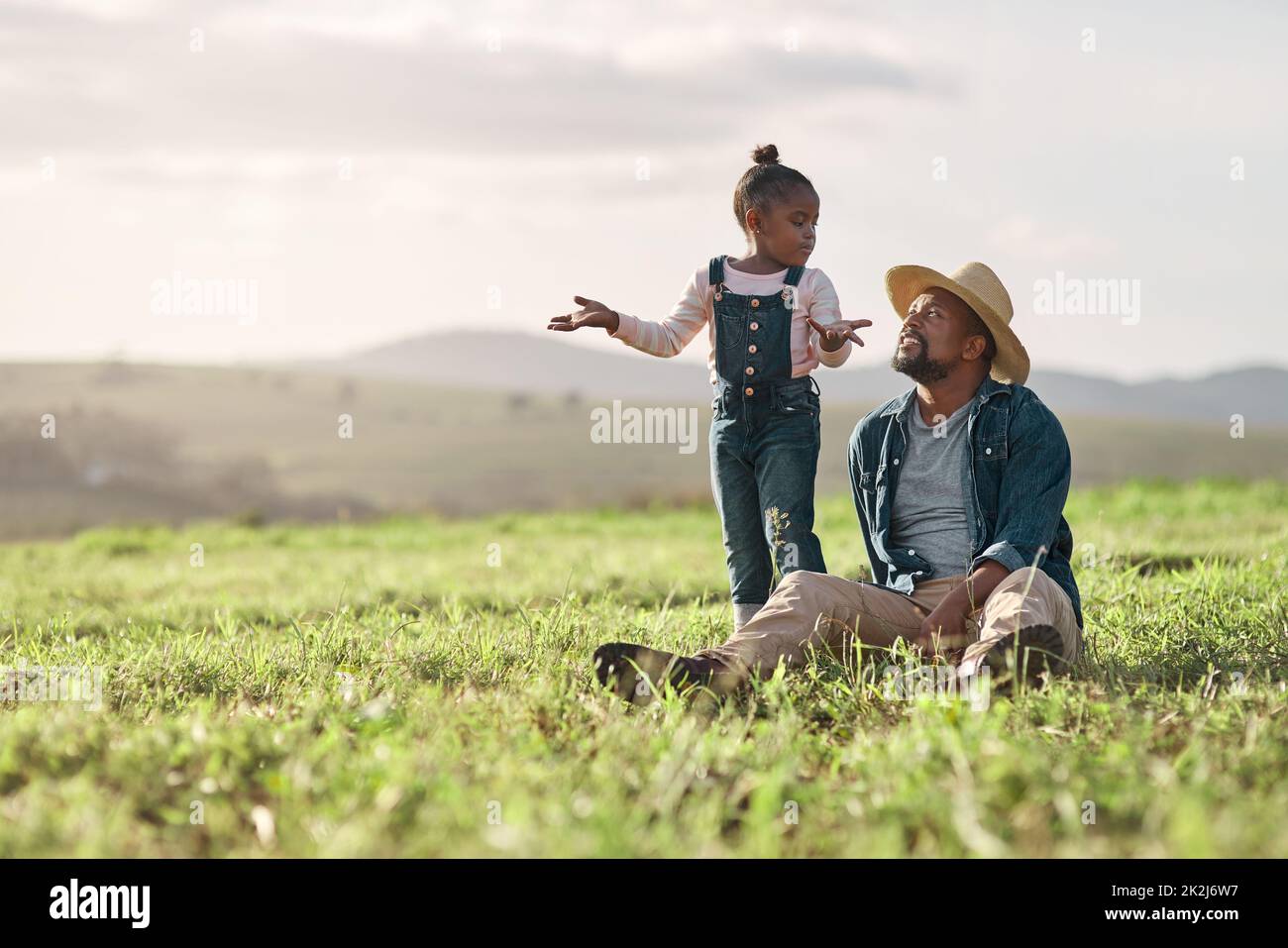 What's better than being a farmer Being a father Stock Photo