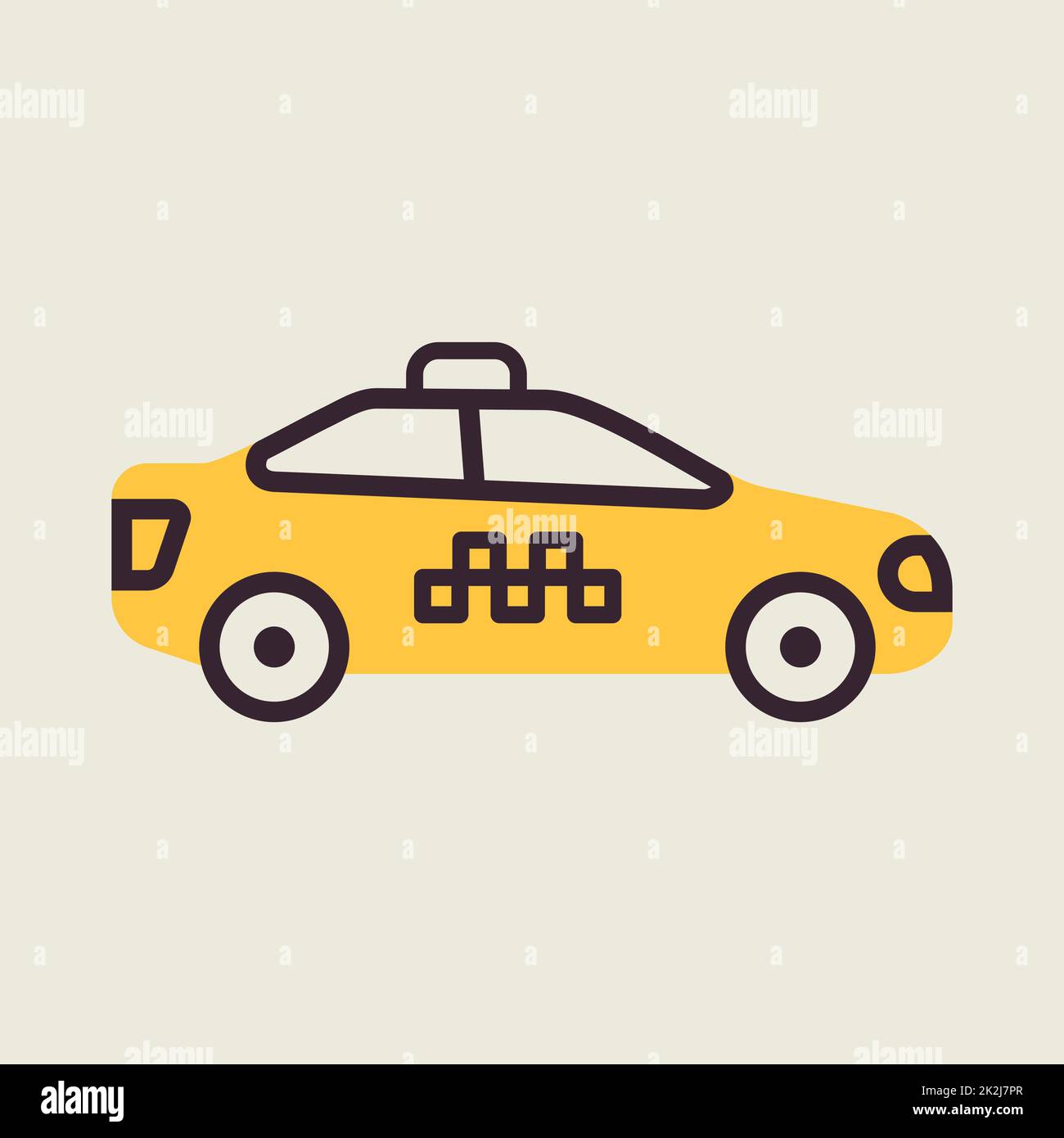 Taxi car flat vector icon Stock Photo
