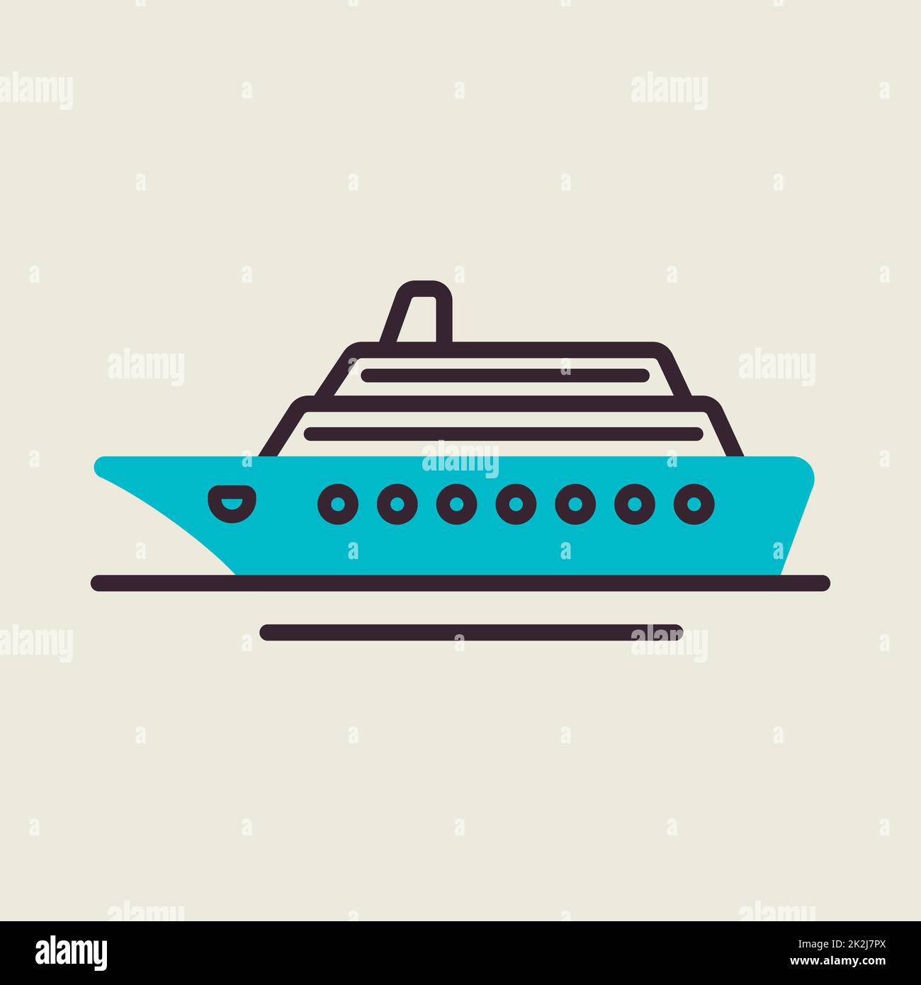 Cruise liner flat vector icon Stock Photo - Alamy