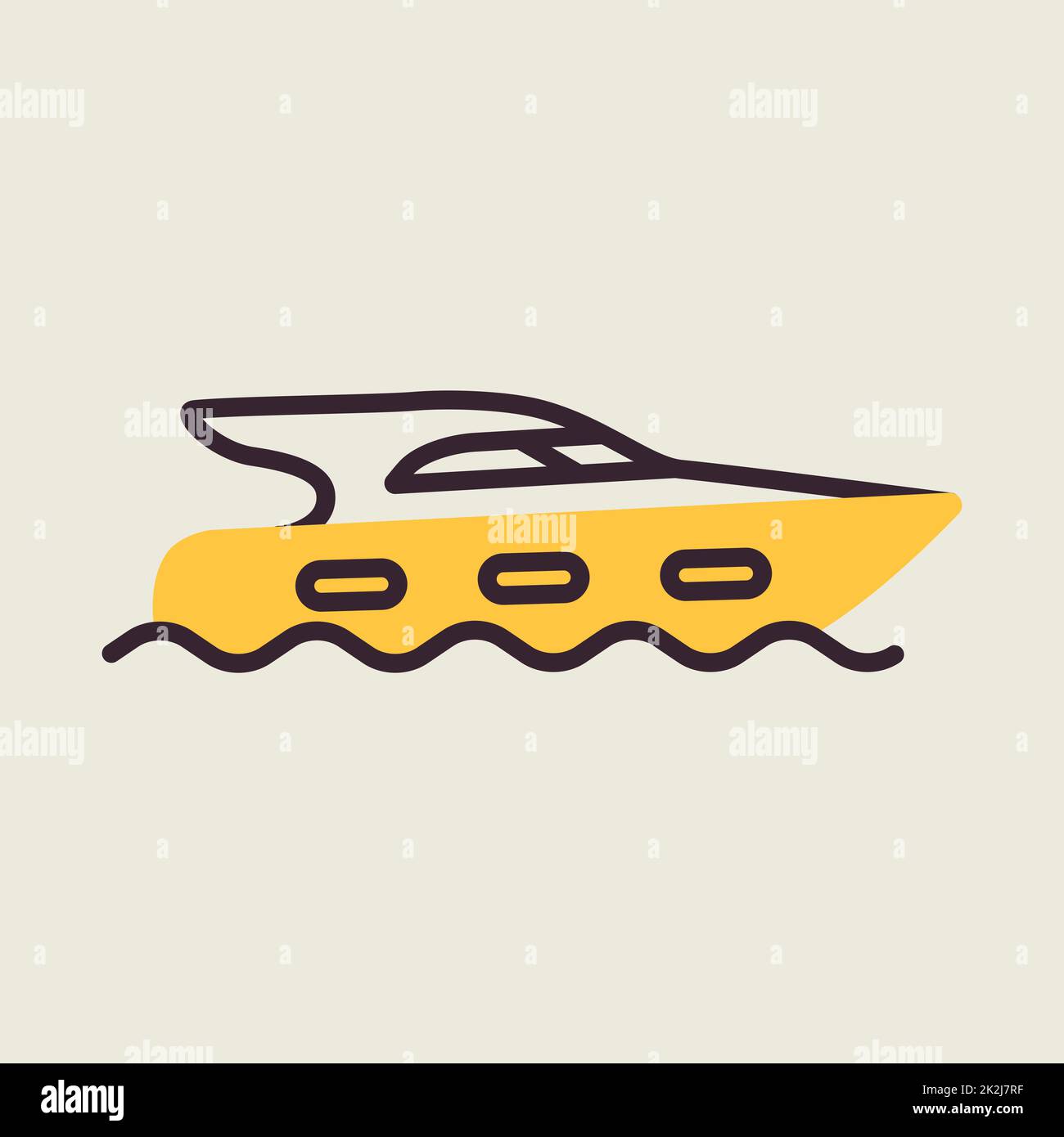Cruising motor yacht flat vector icon Stock Photo - Alamy