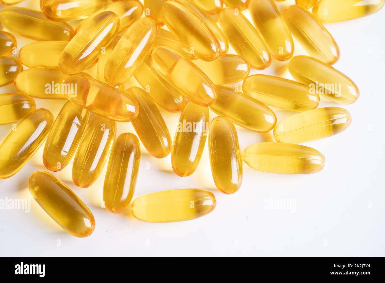 Fish oil Omega 3 capsules vitamin with EPA and DHA isolated on white