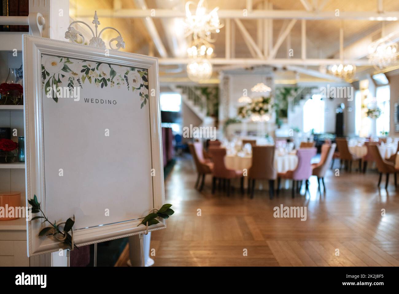 Banquet hall for weddings with decorative elements Stock Photo - Alamy