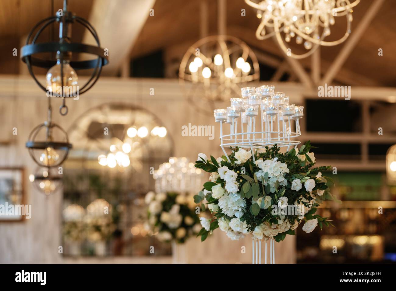 Banquet hall for weddings with decorative elements Stock Photo - Alamy