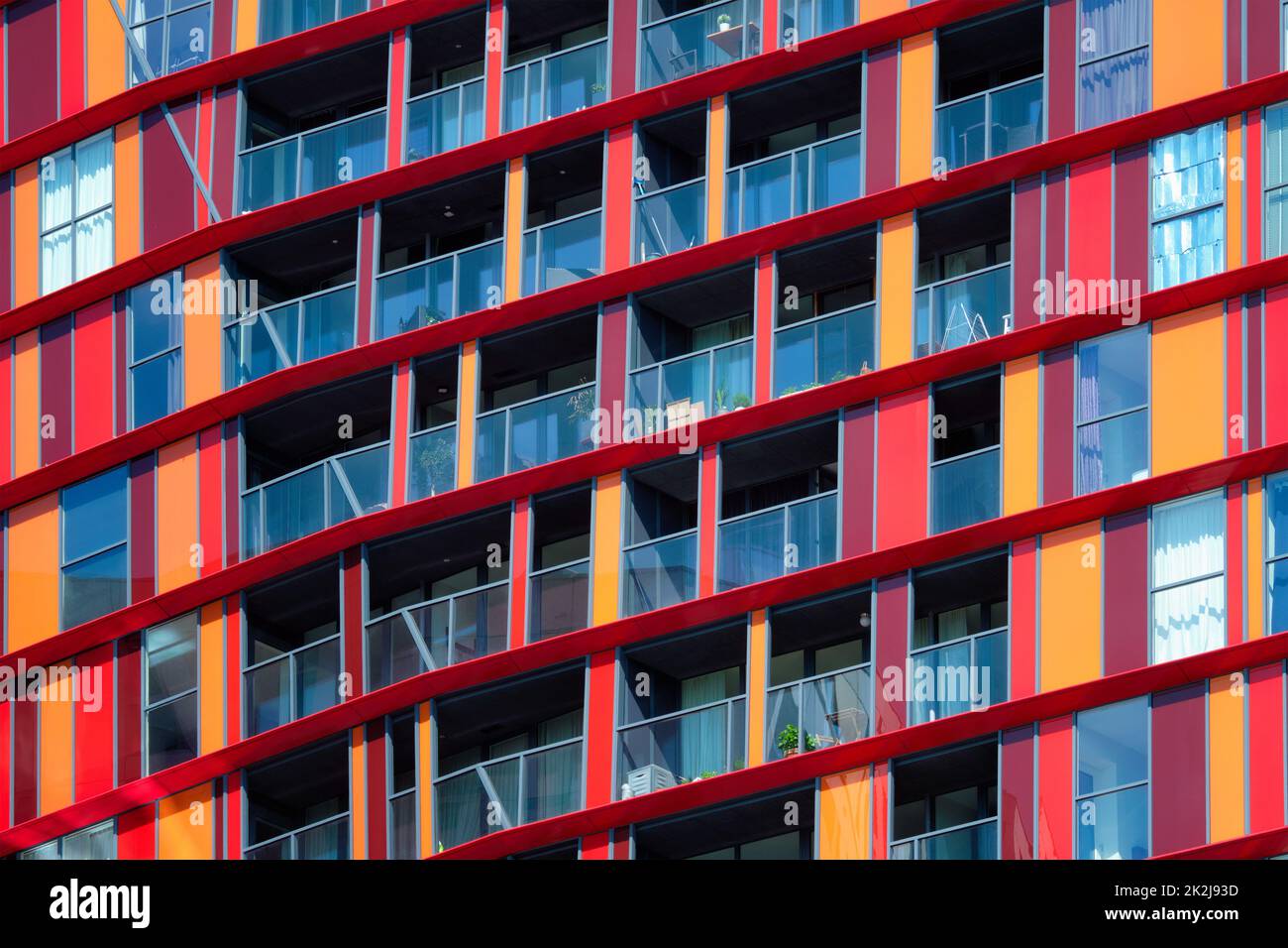 Modern residential building facade with windows and balconies ...