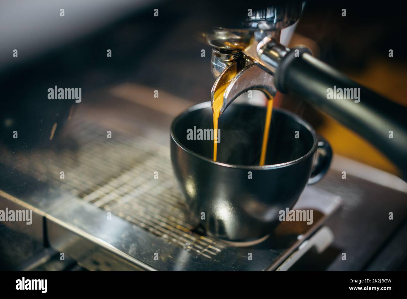Espresso machine making coffee Stock Photo Alamy