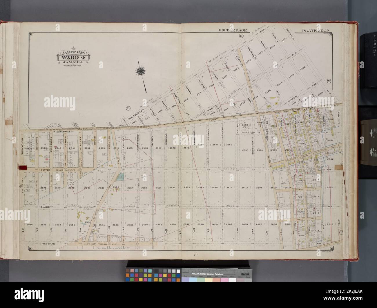 Cartographic Maps 1913 Lionel - Cartographic Maps 1913 Lionel Pincus And Princess Firyal Map Division Queens New York Ny Real Property New York State New York Queens Borough Queens V 1 Double Page Plate No 19 Part Of Jamaica Ward 4 Map Bounded By Warburten Ave Van Wyck Ave Hegeman Ave Rio Grande St Rockaway Plank Rd 2K2JEAK