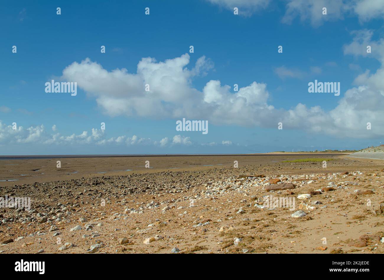 The Beach And Sand At Snettisham At Low Tide, UK Stock Photo