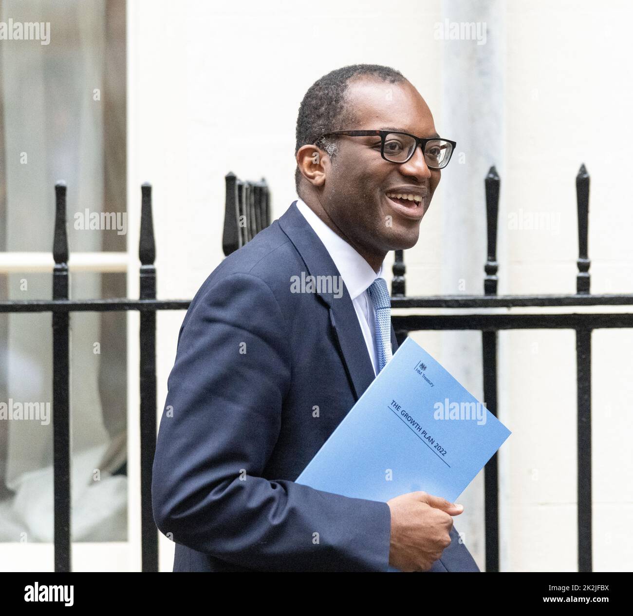 London, UK. 23rd Sep, 2022. Kwasi Kwarteng, Chancellor of the Exchequer, leaves no. 11 Downing Street to present his financial statement, 'mini budget' Credit: Ian Davidson/Alamy Live News Stock Photo