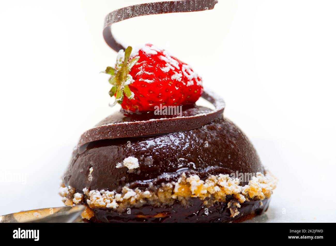 fresh chocolate strawberry mousse Stock Photo