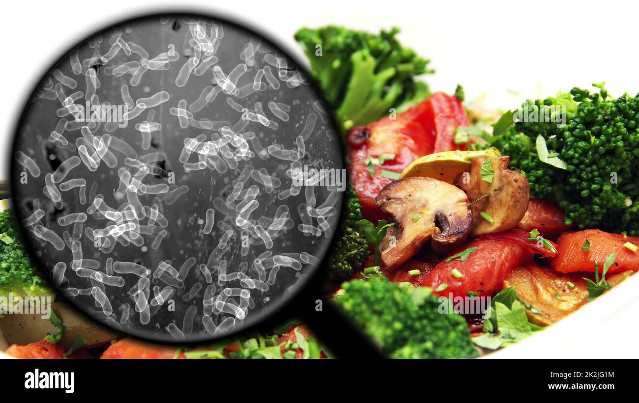 Searching for bacteria in vegetables Stock Photo Alamy