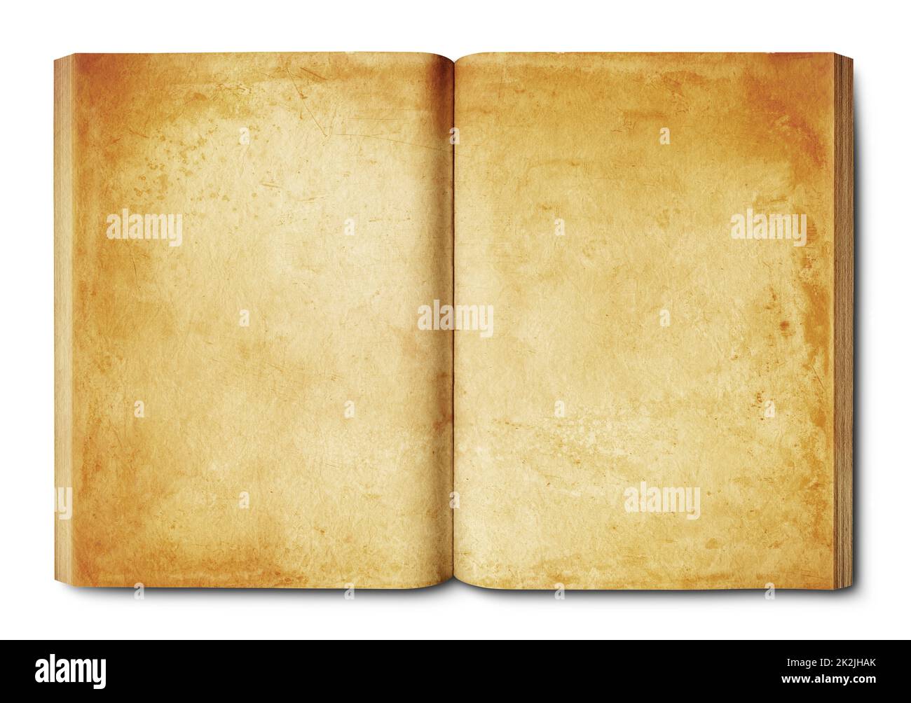 Vintage open book isolated on white background Stock Photo