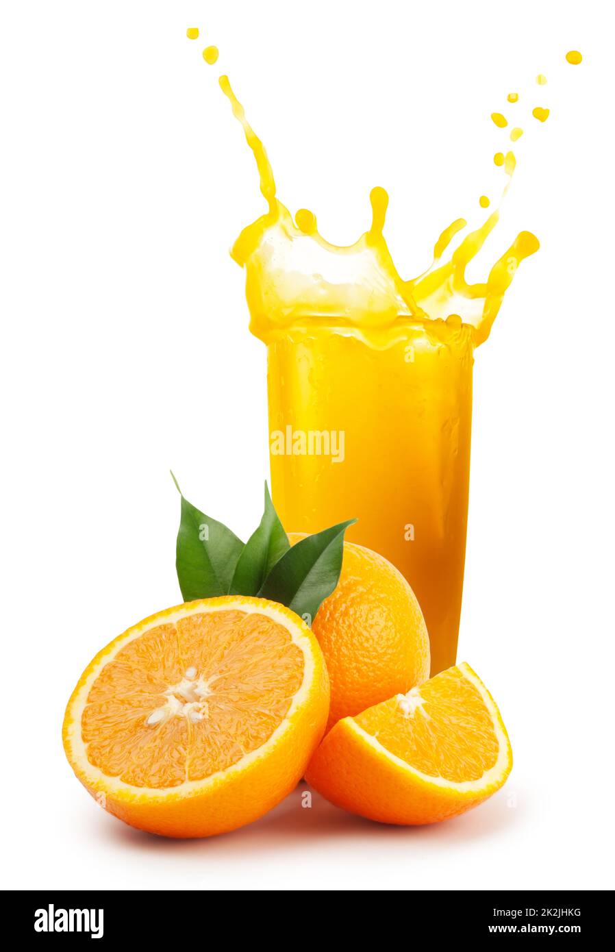 Fresh orange juice and oranges Stock Photo