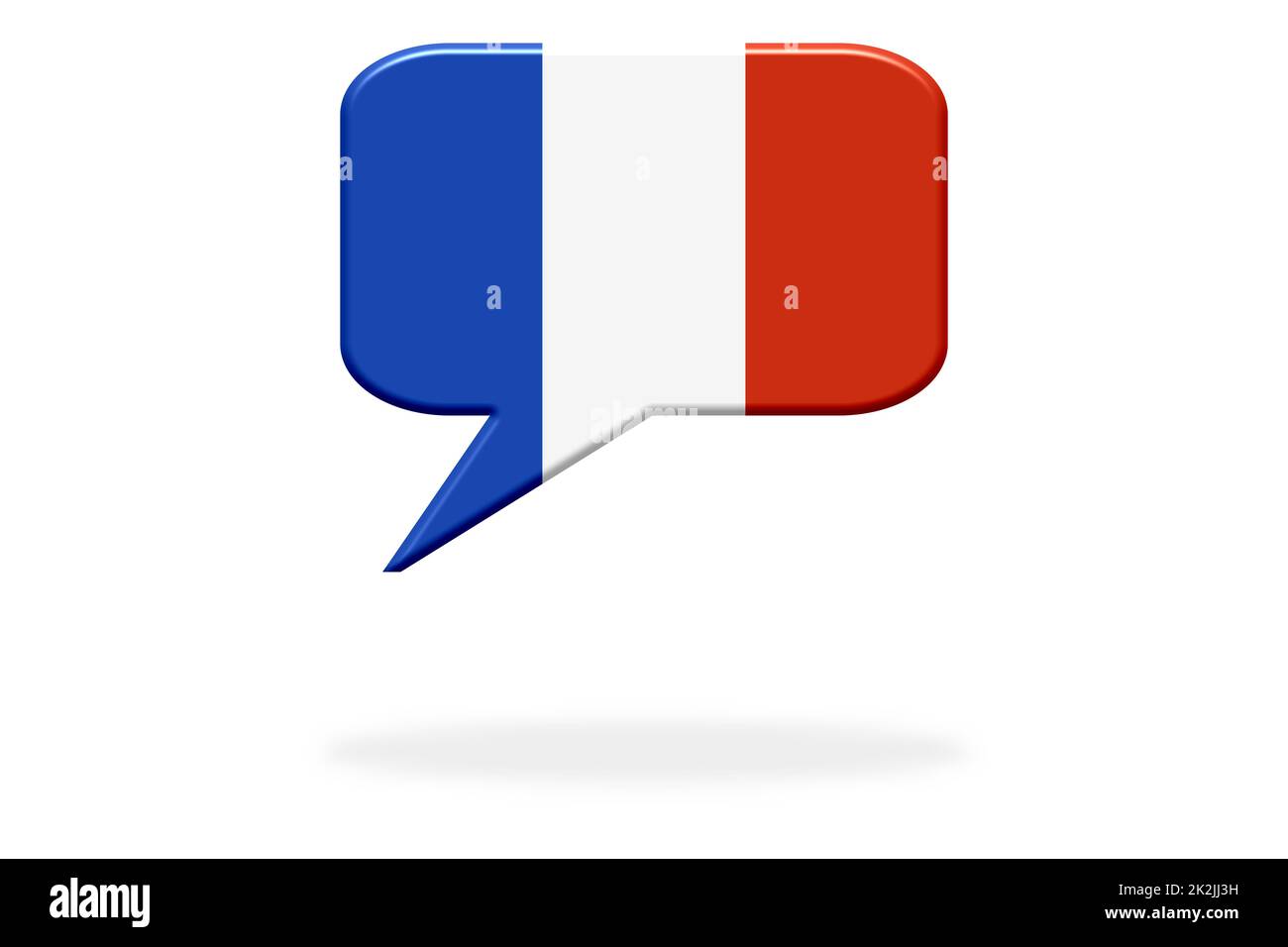 Speech Bubble France - Learn to speak french language Stock Photo