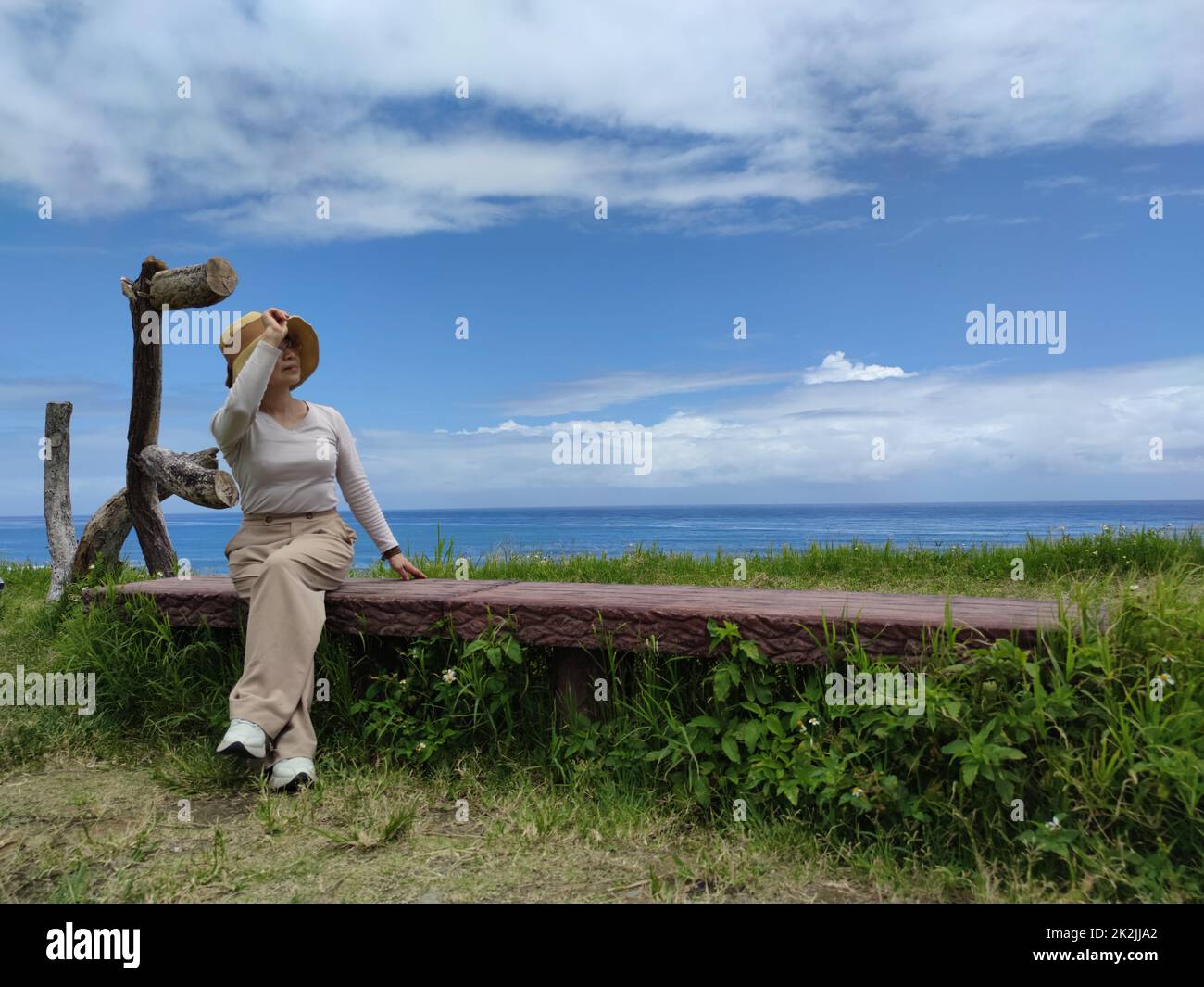 Dulan Sea Viewing Platform, Taitung, enjoy the beautiful coastline of Taitung Stock Photo