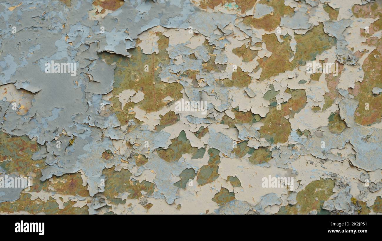 Rusty steel plate with old paint. Old dirty rusty galvanized iron plate