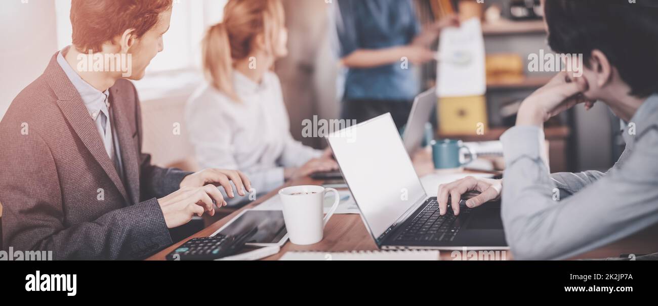 Team of business people working in the office Stock Photo