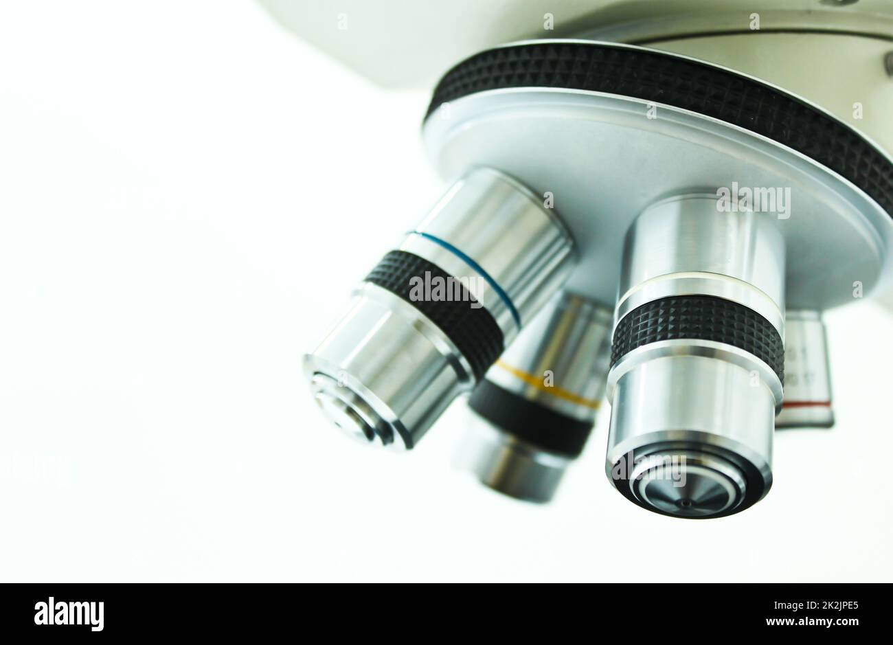 Objective Lens of Microscope Isolated on the White Background Stock Photo Alamy