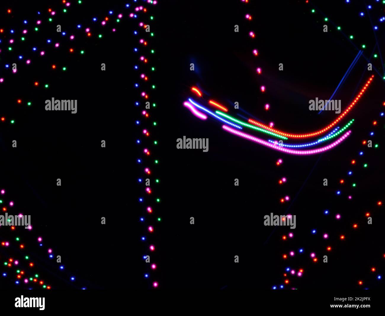 spectacular colored lights with geometric shapes special effects Stock