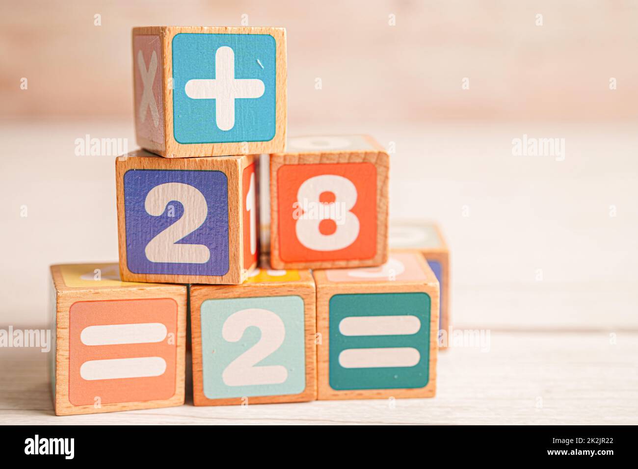 Number wood block cubes for learning Mathematic, education math concept ...