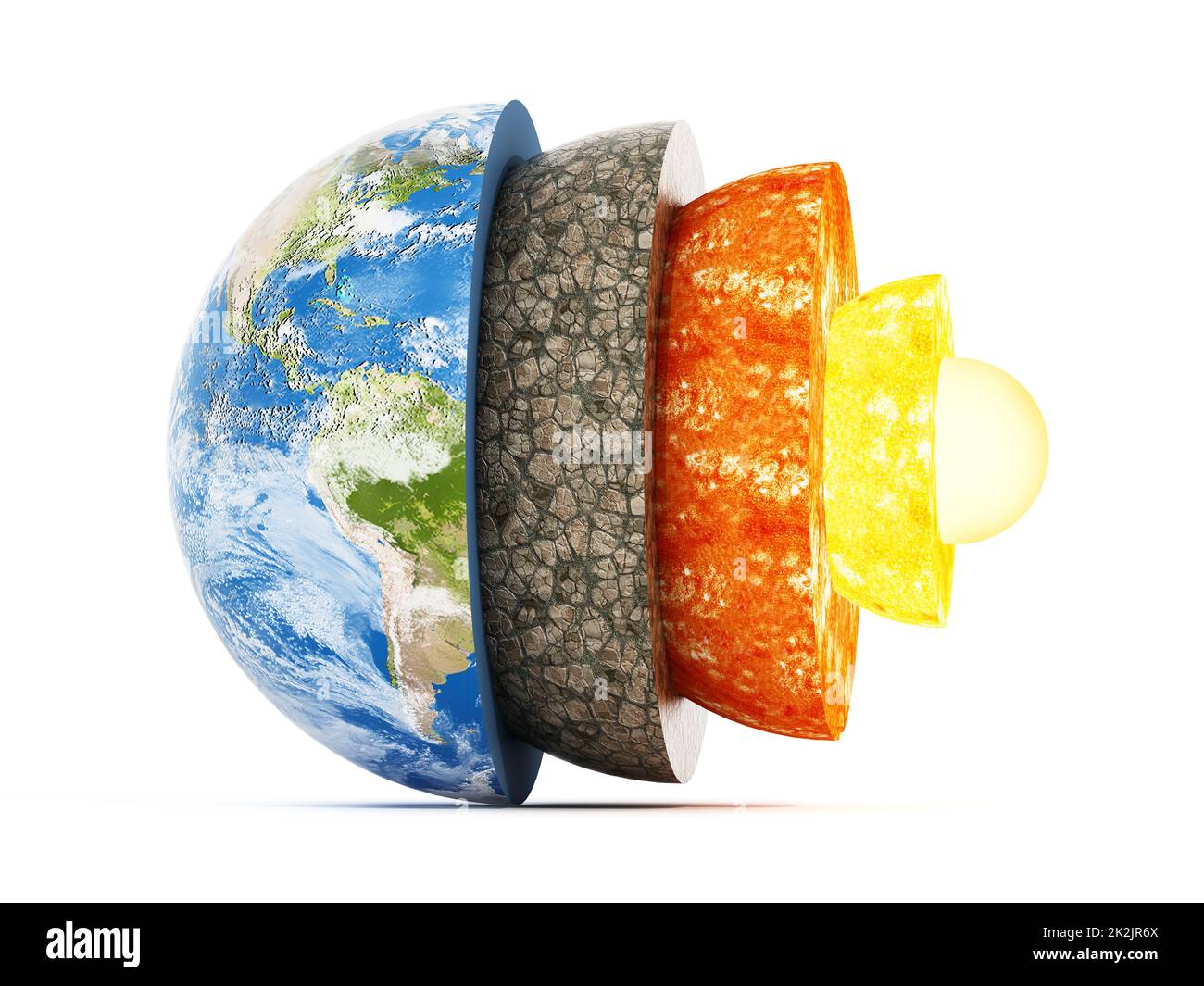 Layers of earth. 3D illustration Stock Photo