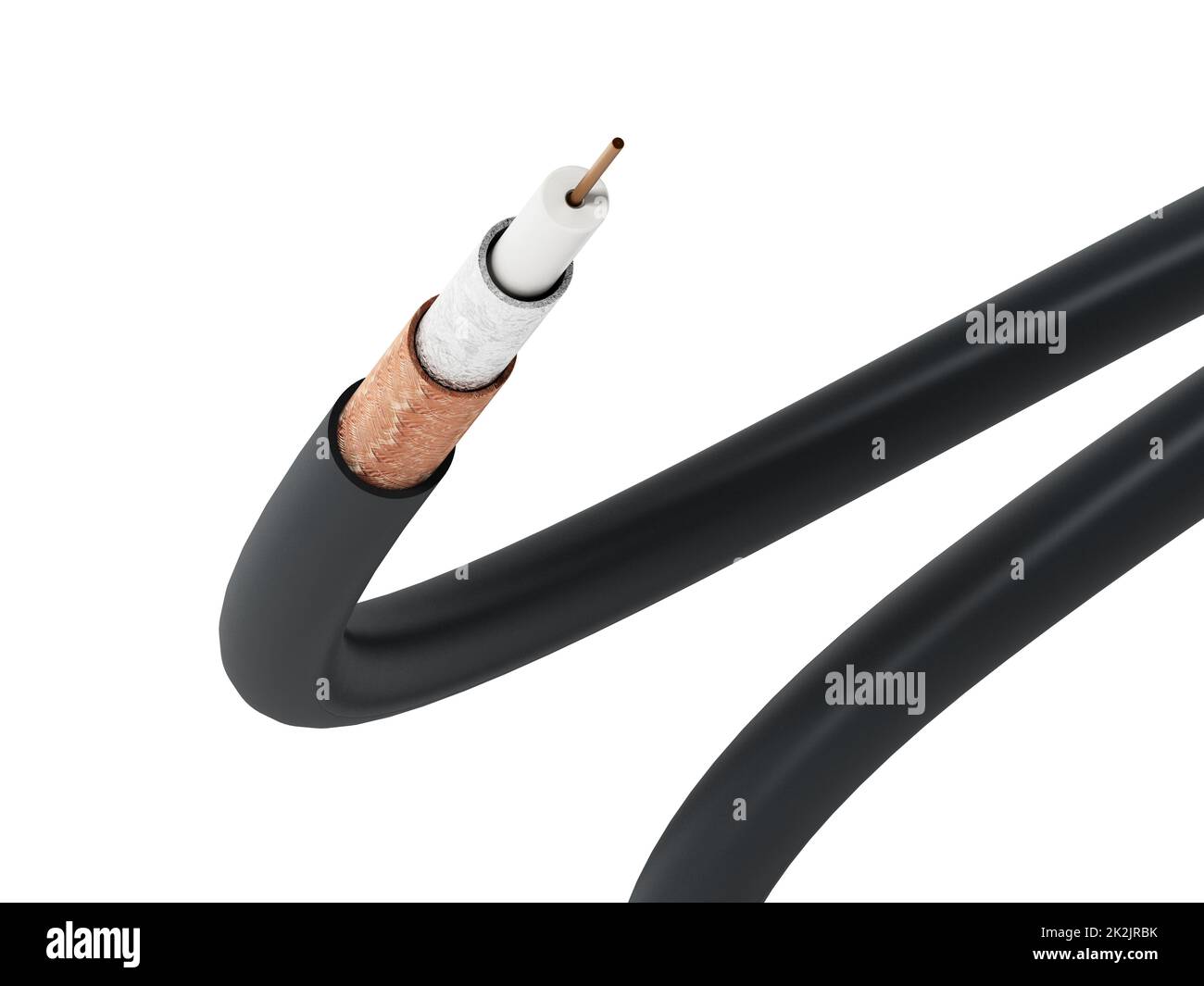 Coaxial cable showing detailed layers. 3D illustration Stock Photo Alamy