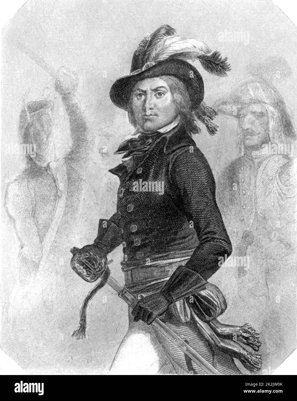 Paul Jean Francois Nicolas, vicomte de Barras (1755-1829) French revolutionary. Especially cruel and ruthless. One of the five members of the Directoire (1795). Exiled after Napoleon's coup of 18 Brumaire (9 November 1799). Engraving. Stock Photo