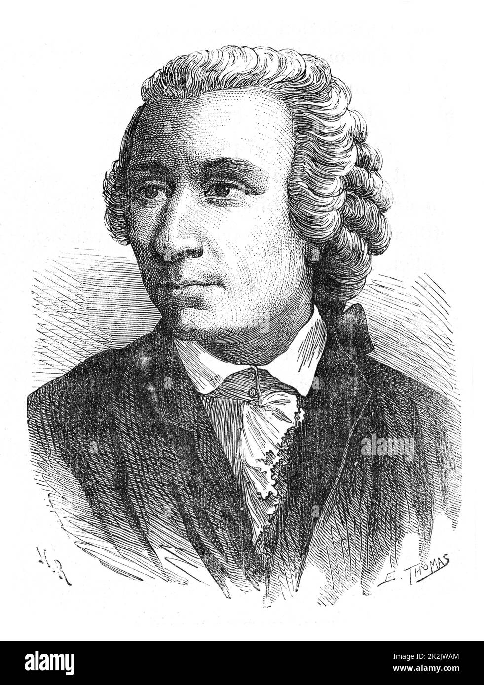 Leonhard Euler (1707-1783). Swiss mathematician.Wood engraving published Paris c.1870 Stock Photo