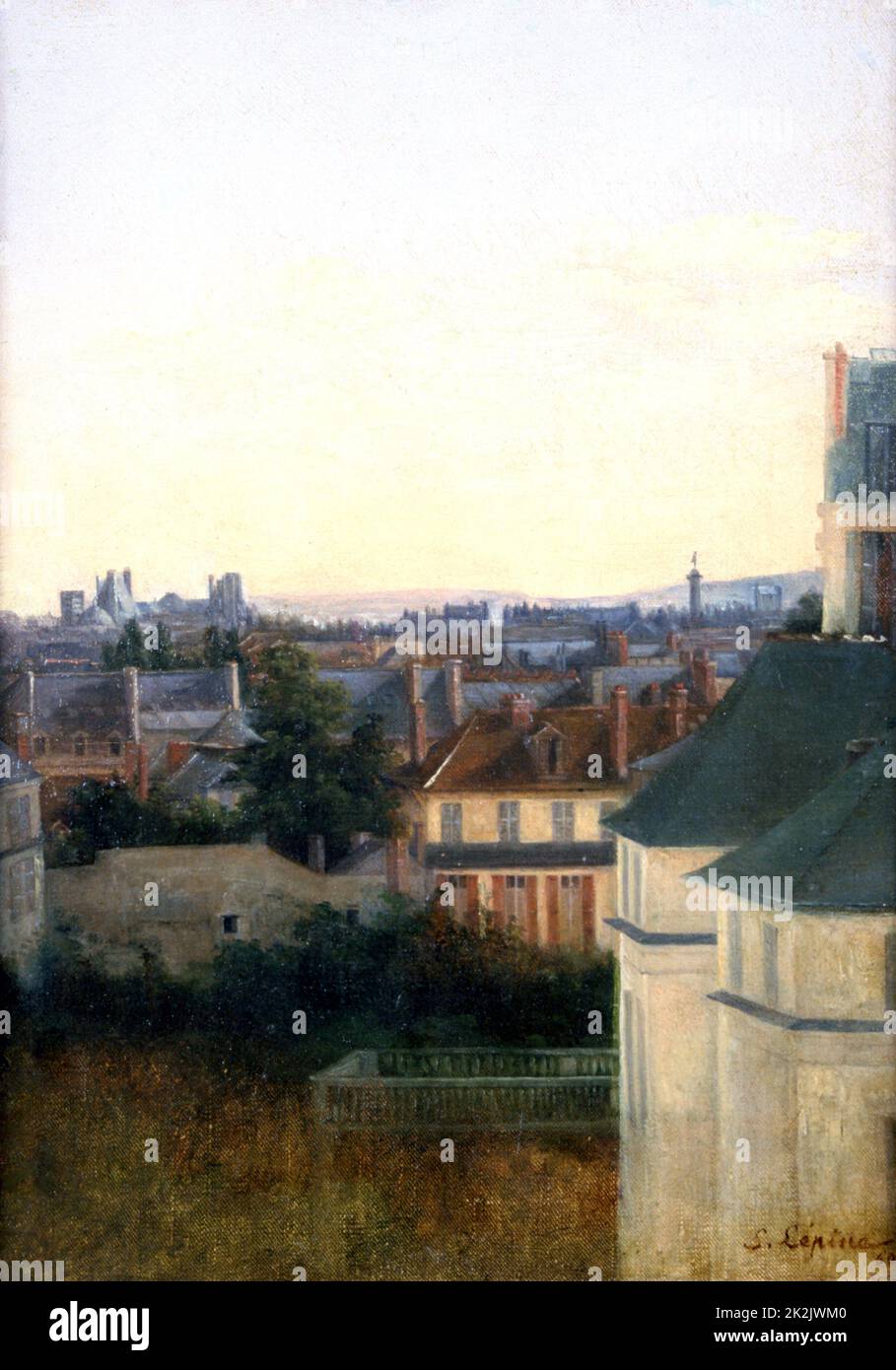 Stanislas Lépine French school View on Paris roofs 1869 Oil on canvas Private collection Stock Photo