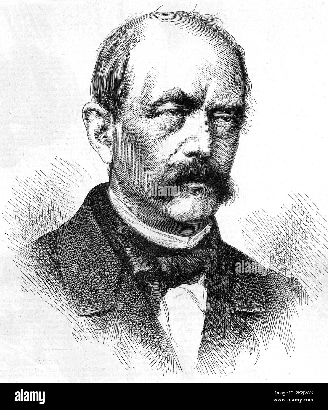 Otto Edward Leopold von Bismarck (1815-98) German/Prussian statesman. Creator of modern Germany and Chancellor of Germany 1871-1890. Portrait engraving published in 1886, the year of German reorganisation. From 'The Illustrated London News' (London, 1866). Stock Photo