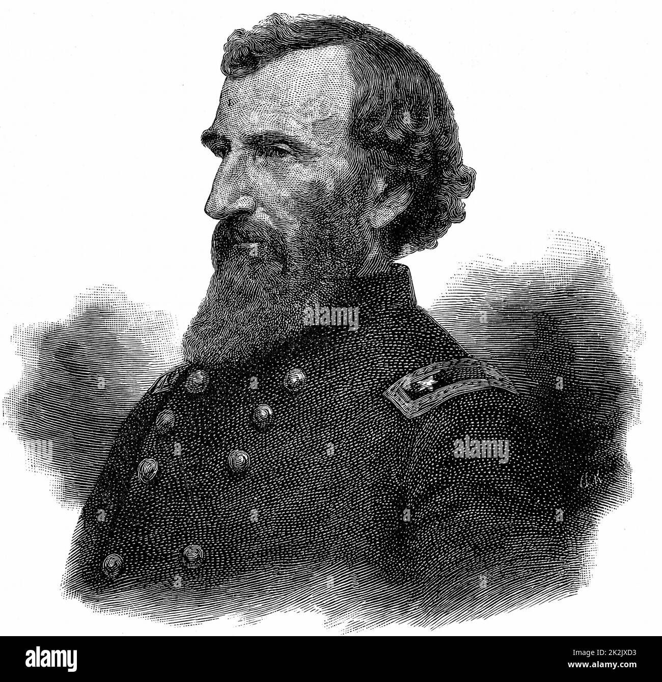 John A McClernand, Major-General in the Federal (northern) Army during American Civil War 1861-1865. Engraving Stock Photo