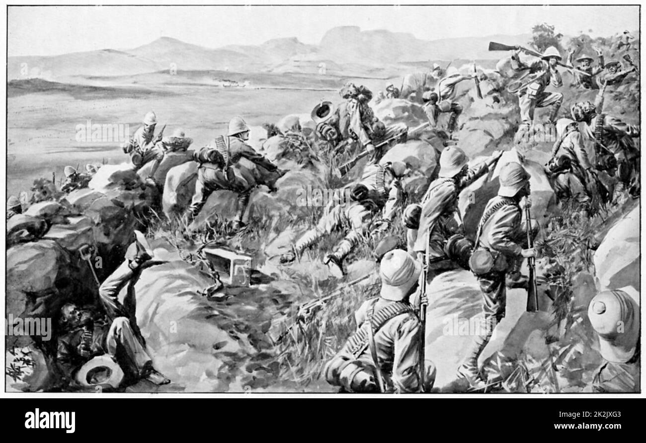 Relief of Ladysmith - the last rush at Hlangwane Hill. 2nd Boer War 1899-1902 Stock Photo