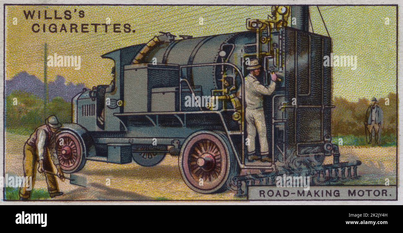 Engineering Wonders, 1927:  Petrol-driven road surfacing motor, USA. Stock Photo
