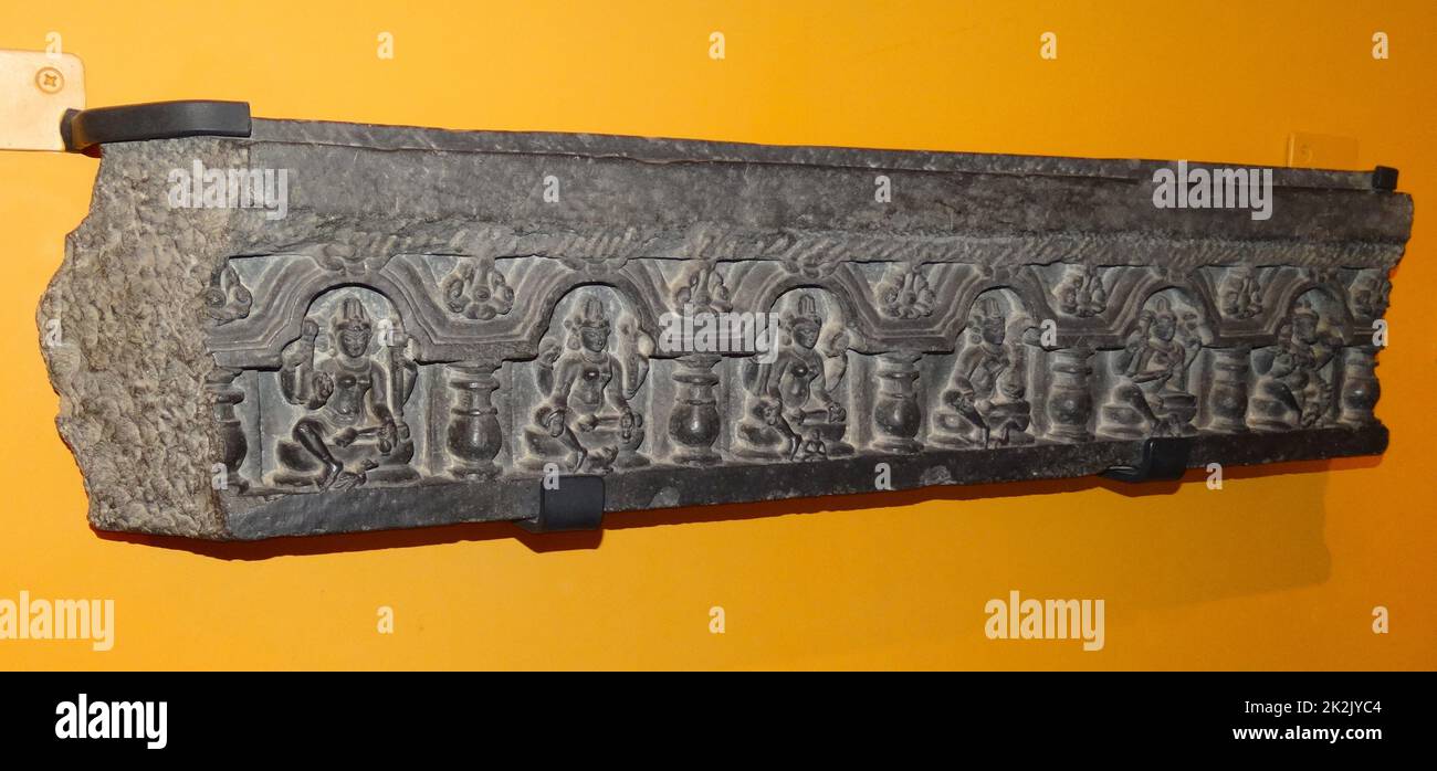 Stone lintel from Eastern India. Dated 11th Century Stock Photo
