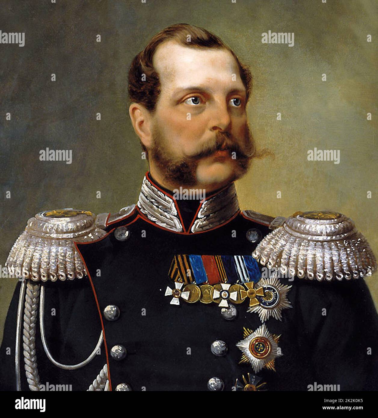 Alexander II 1818 – 1881. known as Alexander the Liberator was the Emperor, or Tsar, of the Russian Empire from 3 March 1855 until his assassination in 1881. Stock Photo
