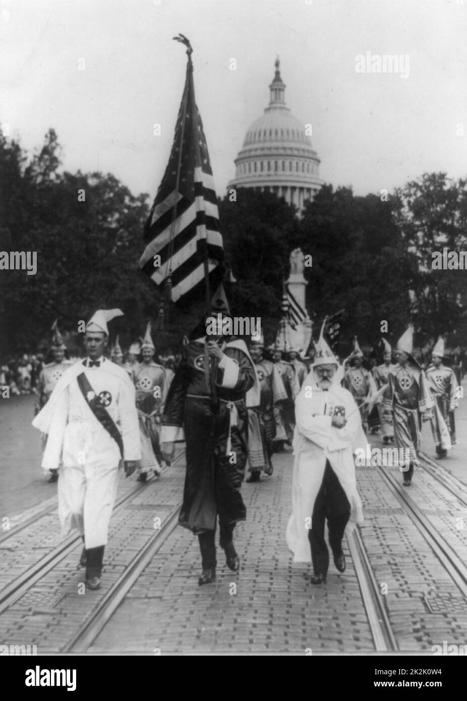 Parade of the Ku Klux Klan through counties in Virginia bordering on the District of Columbia 1926 Stock Photo