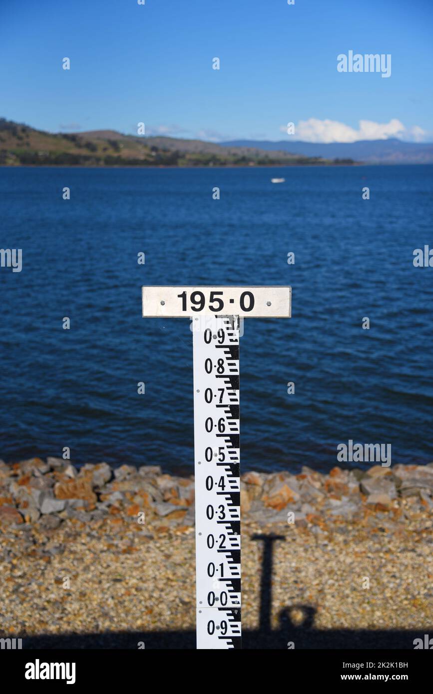 The measurements for water tide at a river, Steel Ruler Water Level